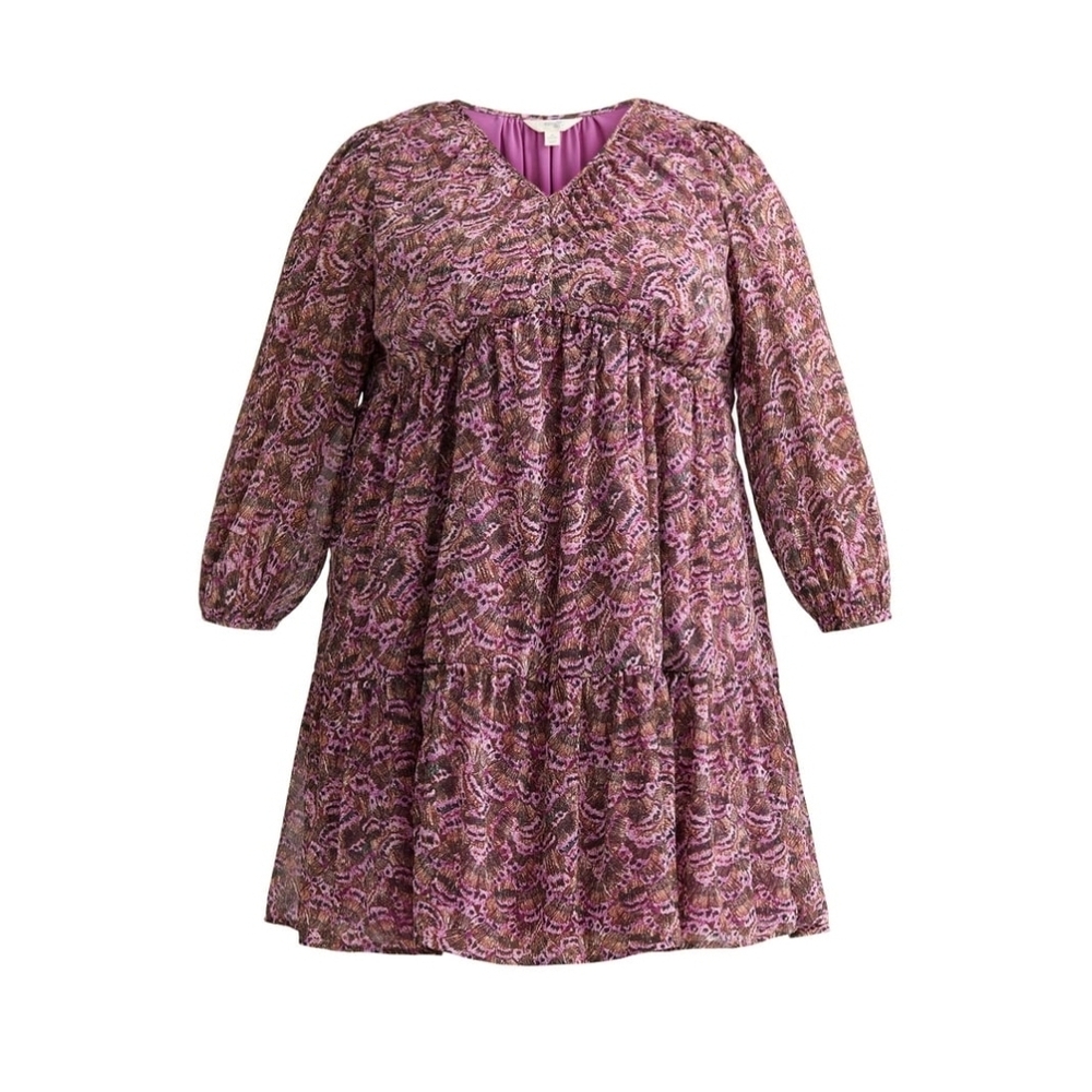 Plus Size Long Sleeve Mini Peasant Dress Size 4x